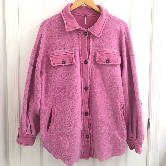 Free People Oversized Fleece Ruby Jacket - Picture 3 of 10